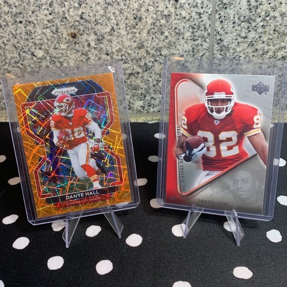 Dante Hall 2021 Panini Orange Lazer Prizm & 2007 Dwayne Bowe Rookie Card KC HOF - Picture 6 of 6